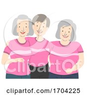 Poster, Art Print Of Senior Siblings Same Shirt Woman Illustration