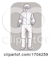 Poster, Art Print Of Man Wear Whole Body Protective Suit Illustration