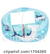 Shark Hold Placard Illustration
