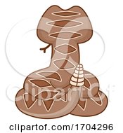 Poster, Art Print Of Rattle Snake Back View Illustration