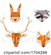 Woodland Animals Geometric Shape Illustration by BNP Design Studio