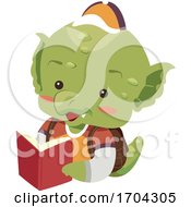 Poster, Art Print Of Dragon Mascot Student Book Illustration