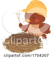 Poster, Art Print Of Mascot Bird Build Nest Illustration