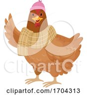 Winter Chicken Illustration