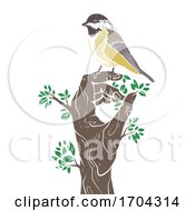 Poster, Art Print Of Hand Tree Bird Tit Illustration