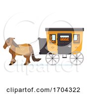 Poster, Art Print Of Horse Carriage Christmas Market Illustration