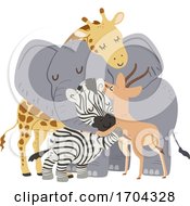 Animals Group Hug Gazelle Illustration by BNP Design Studio