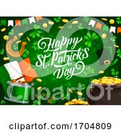Poster, Art Print Of Patricks Day Holiday Pot Of Gold And Clover Leaves