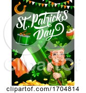 Poster, Art Print Of St Patricks Day Holiday Irishman With Ireland Flag
