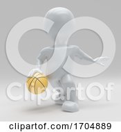Poster, Art Print Of 3d Morph Man Playing Basketball
