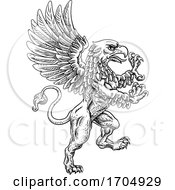 Poster, Art Print Of Griffon Rampant Gryphon Coat Of Arms Crest Mascot