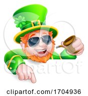 Poster, Art Print Of Leprechaun St Patricks Day Cartoon Sunglasses Sign