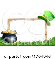 Poster, Art Print Of St Patricks Day Leprechaun Hat Pot Of Gold Sign