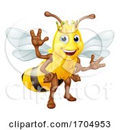 Poster, Art Print Of Queen Honey Bumble Bee Bumblebee In Crown Cartoon
