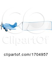 Airplane Pulling Banner Cartoon
