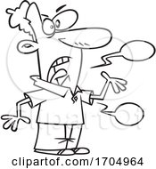Poster, Art Print Of Clipart Cartoon Black And White Man Blue In The Face