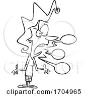 Poster, Art Print Of Clipart Cartoon Black And White Woman Blue In The Face
