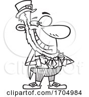 Poster, Art Print Of Clipart Cartoon Black And White Leprechaun Standing Proud