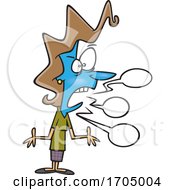 Clipart Cartoon Woman Blue In The Face by toonaday