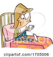 Clipart Cartoon Teen Girl Texting On Her Bed by toonaday
