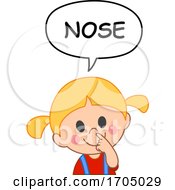 Poster, Art Print Of Girl Pointing To Her Nose