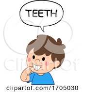 Poster, Art Print Of Boy Pointing To His Teeth