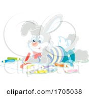 Bunny Rabbit Coloring An Easter Egg