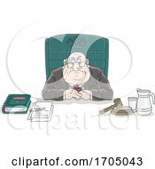 Lawyer Sitting At His Desk
