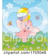 Poster, Art Print Of Cute Elephant Playing With A Ball