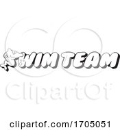 Poster, Art Print Of Clipart Cartoon Black And White Sea Creature Swim Team Design