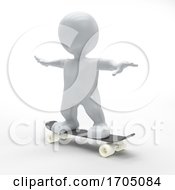 Poster, Art Print Of 3d Morph Man Skateboarding