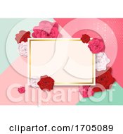 Poster, Art Print Of Blank Card On A Rose Background