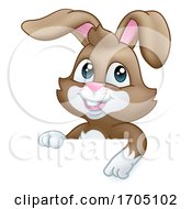 Poster, Art Print Of Easter Bunny Rabbit Cartoon Sign