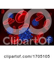 Poster, Art Print Of Virus Blood Cells Molecules Illustration