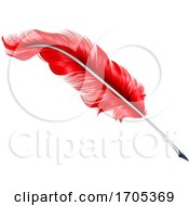 Poster, Art Print Of Red Plume Feather Quill Pen