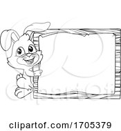 Poster, Art Print Of Easter Bunny Rabbit Sign Background Cartoon