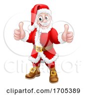 Poster, Art Print Of Santa Claus Thumbs Up Christmas Cartoon Character
