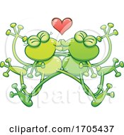 Tangled Kissing Frogs In Love