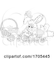 Bunny Rabbit Painting Easter Eggs