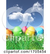 Poster, Art Print Of 3d Easter Eggs Nestled In Grass