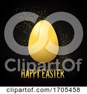 Easter Background With Golden Egg