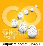 Easter Background With Polka Dot Patterned Eggs