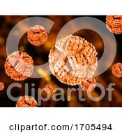 3D Abstract Medical Background With Virus Cells