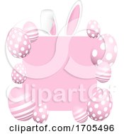 Poster, Art Print Of Easter Egg And Bunny Ear Border