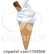 Poster, Art Print Of Ice Cream Cone Cartoon Illustration