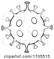 Poster, Art Print Of Black And White Lineart Coronavirus