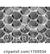 Poster, Art Print Of Honeycomb Honey Dripping Seamless Background