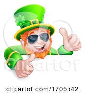 Leprechaun St Patricks Day Cartoon Sunglasses Sign