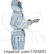 Poster, Art Print Of Emergency Medical Worker In A Protective Suit