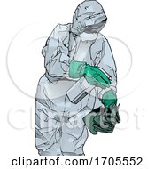 Emergency Medical Worker In A Protective Suit